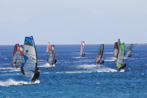 Windsurfing boards. The French for "windsurfing boards" is "planches à voile".