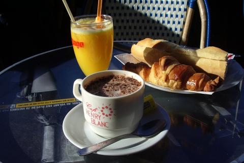 The breakfast. The French for "the breakfast" is "le petit-déjeuner".