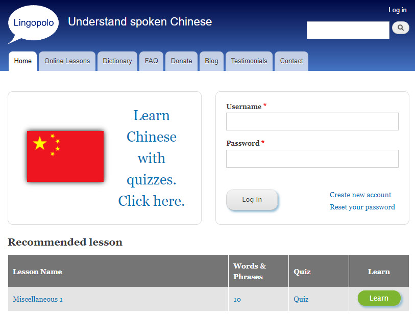 Chinese home page