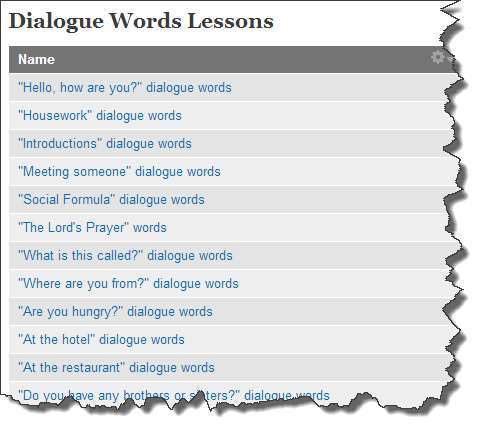 Dialogue Words Lessons